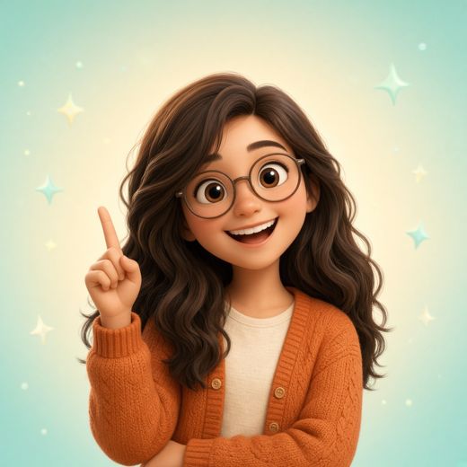 A girl with glasses with an idea
